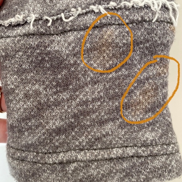 Free People Knit Hooded Distressed Denim Jacket, Size Small - Picture 13 of 13